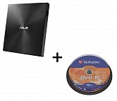 BUNDLE ASUS SDRW-08U9M-U BLACK (USB-C/A) + Verbatim DVD-R 10cake