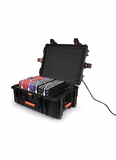 PORT CONNECT Rolling charging cabinet, nabíjecí přepravní kufr na kolečkách pro 12 zařízení, černý