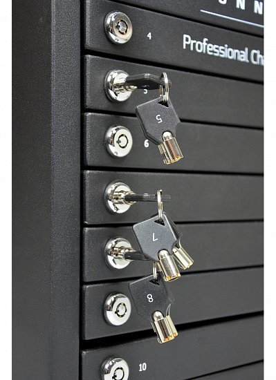 PORT CONNECT CHARGING CABINET 10 UNITS individual door lock, černý