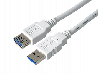 PremiumCord Prodlužovací kabel USB 3.0 Super-speed 5Gbps A-A, MF, 9pin, 5m bílá
