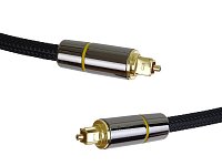 PremiumCord Optický audio kabel Toslink, OD:7mm, Gold-metal design + Nylon 2m