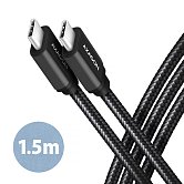 AXAGON BUCM3-CM15AB, SPEED kabel USB-C <-> USB-C, 1.5m, USB 3.2 Gen 1, PD 60W 3A, ALU, oplet, černý AXAGON BUCM3-CM15AB, SPEED kabel USB-C <-> USB-C, 1.5m, USB 3.2 Gen 1, PD 60W 3A, ALU, oplet, černý