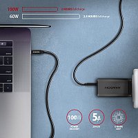 AXAGON BUCM32-CM10AB, SPEED+ kabel USB-C <-> USB-C, 1m, USB 3.2 Gen 2, PD 100W 5A, 4k HD, ALU, oplet