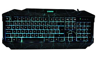 Crono CK2115 - herní klávesnice se 3 barvami podsvětlení , USB, CZ / SK, černá