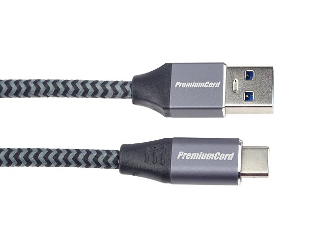 PremiumCord kabel USB-C - USB 3.0 A (USB 3.1 generation 1, 3A, 5Gbit/s) 1m oplet
