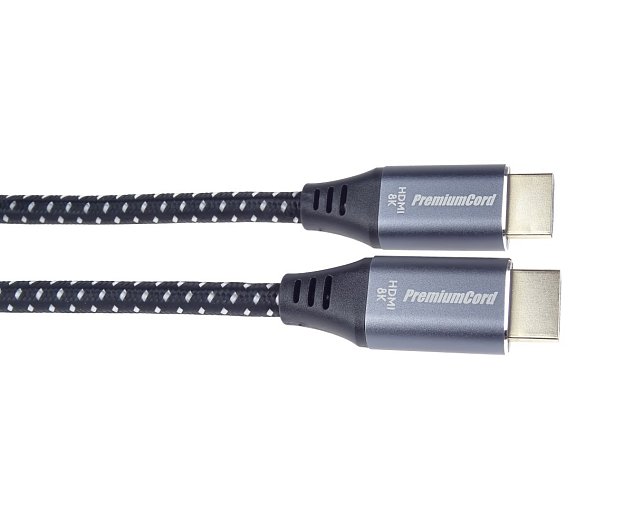 PremiumCord ULTRA HDMI 2.1 High Speed + Ethernet kabel 8K@60Hz,zlacené 2m
