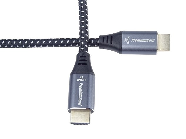 PremiumCord ULTRA HDMI 2.1 High Speed + Ethernet kabel 8K@60Hz,zlacené 2m