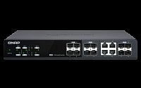 QNAP řízený switch QSW-M1204-4C: 12x 10G port SFP+ (8x SFP+ a 4x kombinované SFP+ / RJ-45)