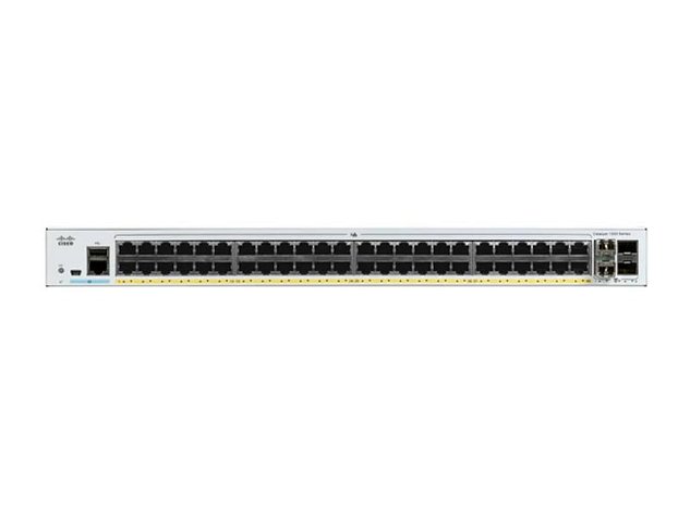 Catalyst C1000-48P-4X-L, 48x 10/100/1000 Ethernet PoE+ ports and 370W PoE budget, 4x 10G SFP+ uplnks