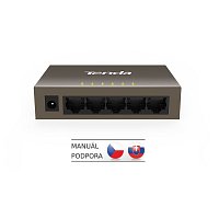 Tenda TEF1005D - 5x 10/100Mbps Switch, Fanless-bez ventilátorů, ochrana proti přepětí, Auto MDI/MDIX