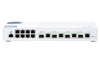 QNAP řízený switch QSW-M408-4C (12 portů: 8x Gigabit port + 4x 10G SFP+ / 10GbE kombo porty)
