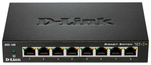 D-Link DGS-108 kovový 8-port 10/100/1000 Switch