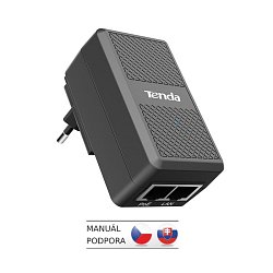Tenda PoE15F-48V-I Fast Ethernet Power Injector PoE 15.4W, 802.3, 2x LAN 10/100 Mb/s