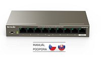 Tenda TEG1109P-8-102W PoE AT switch 8x PoE 802.3af/at + 1x Uplink, 9x 1 Gb/s, PoE+ 102W,fanless