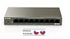 Tenda TEG1109P-8-102W PoE AT switch 8x PoE 802.3af/at + 1x Uplink, 9x 1 Gb/s, PoE+ 102W,fanless