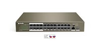 Tenda TEF1126P-24-250W PoE AF / AT switch - 24x PoE 100 Mb/s + 2x Uplink 1Gb/s RJ45/SFP, PoE 225W