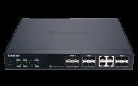 QNAP řízený switch QSW-M1204-4C: 12x 10G port SFP+ (8x SFP+ a 4x kombinované SFP+ / RJ-45)