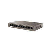 Tenda TEF1110P-8-63W PoE AT switch - 8x PoE 100 Mb/s + 2x Uplink 100 Mb/s, PoE max 63W, fanless,PoE+