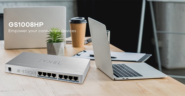 Zyxel GS1008-HP, 8 Port Gigabit PoE+ unmanaged desktop Switch, 8 x PoE, 60 Watt