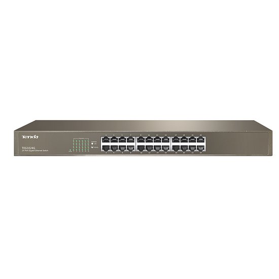 Tenda TEG1024G 24x Gigabit Switch, Fanless-bez ventilátorů, Rackmount 19