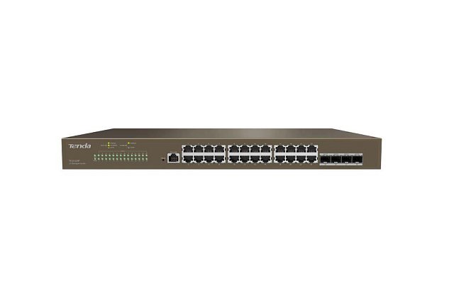 Tenda TEG5328F Gigabit L3 Managed Switch, 24x RJ45 1Gb/s, 4x SFP, STP, RSTP, MSTP, IGMP, VLAN, Rack