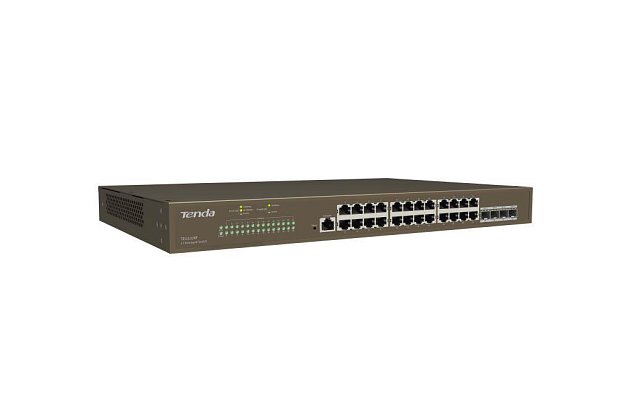 Tenda TEG5328F Gigabit L3 Managed Switch, 24x RJ45 1Gb/s, 4x SFP, STP, RSTP, MSTP, IGMP, VLAN, Rack