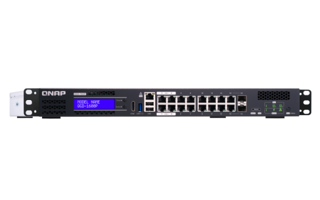 QNAP switch QGD-1600P-4G (4x 60W Gigabit PoE + 12x 30W Gigabit PoE (2x kombinovaný PoE/SFP))