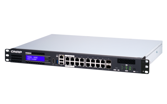 QNAP switch QGD-1600P-4G (4x 60W Gigabit PoE + 12x 30W Gigabit PoE (2x kombinovaný PoE/SFP))