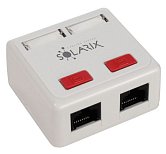 Zásuvka Solarix CAT5E UTP 2 x RJ45 na omítku bílá