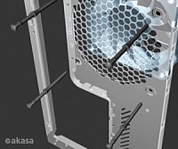 Akasa protivibrační spony na ventilátory (60ks) černé