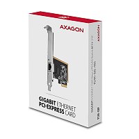 AXAGON PCEE-GRF, PCIe síťová karta - 1x Gigabit Ethernet port (RJ-45), Realtek, vč. LP