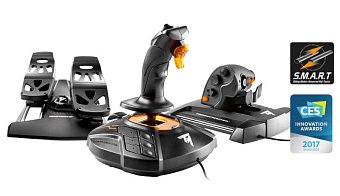 Thrustmaster Joystick T16000M FLIGHT PACK + plynový pedál + pedálová sada, pro PC