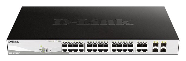 D-Link DGS-1210-28MP L2/L3 Smart+ PoE switch, 24x GbE PoE+, 4x RJ45/SFP, PoE 370W