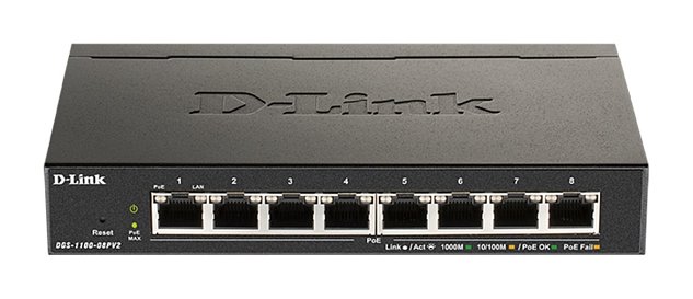 D-Link DGS-1100-08PV2 Smart Switch 8xGb PoE+fanles