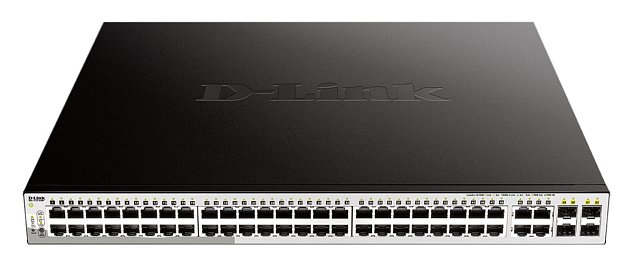 D-Link DGS-1210-52MP L2/L3 Smart+ PoE switch, 48x GbE PoE+, 4x RJ45/SFP, PoE 370W