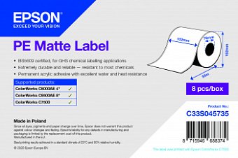 PE Matte Label Cont.R, 102mm x 55m