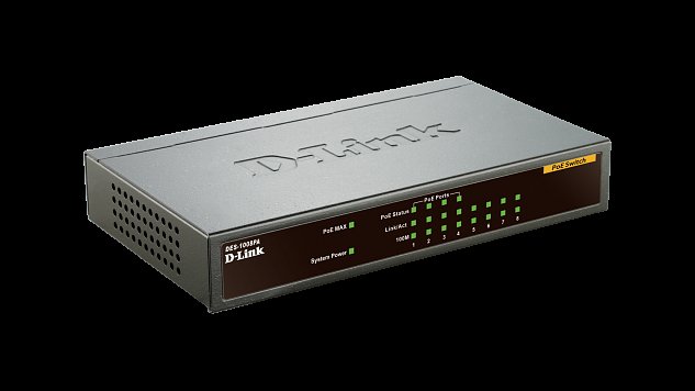 D-Link DES-1008PA 8x10/100 Desktop Switch, 4xPoE