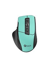 Myš C-TECH Ergo WLM-05, bezdrátová, 1600DPI, 6 tlačítek, USB nano receiver, mint