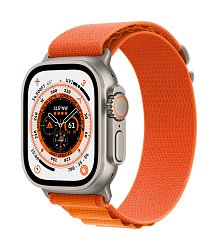 Apple Watch Ultra/49mm/Titan/Sport Band/Orange Alpine