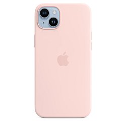 iPhone 14+ Silicone Case with MS - Chalk Pink