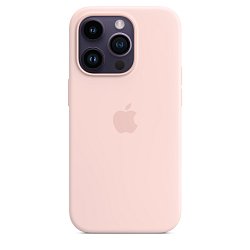 iPhone 14 Pro Max Silicone Case with MS-Chalk Pink