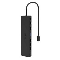 PORT CONNECT Dokovací stanice 11v1, 1x4K, RJ45,HDMI,Display Port,VGA,USB-C 100W, 4xUSB-A,micro/SD