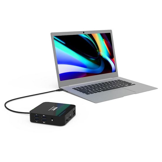 PORT CONNECT USB-C Dokovací stanice 10v1, 2x4K Display Port, 5x USB-A, USB-C 85W PD, Ethernet, SD