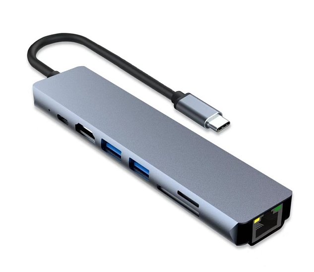 PremiumCord USB-C na HDMI + USB3.0 + USB2.0 + PD + SD/TF + RJ45 adaptér