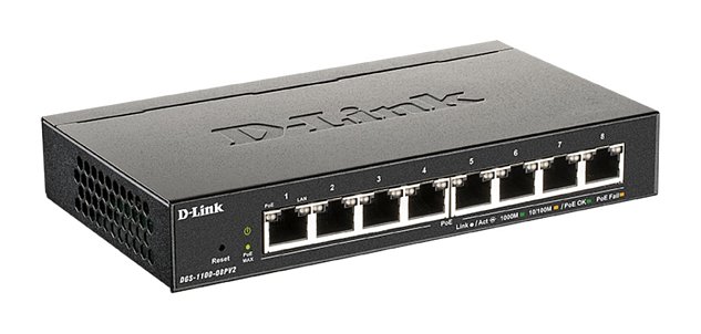 D-Link DGS-1100-08PV2 Smart Switch 8xGb PoE+fanles