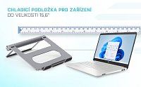 i-tec Metal Cooling Pad for notebooks (up-to 15.6”) + USB-C Docking Station (PD 100W)