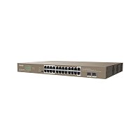 Tenda TEG1126P-24-41410W PoE AT Gigabit switch 24x 1Gb/s PoE 802.3af/at + 2x SFP,PoE 370W, Rackmount