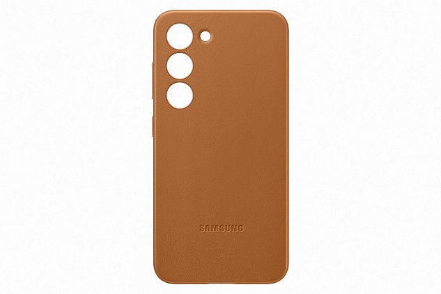 Samsung Kožený zadní kryt pro Samsung Galaxy S23+ Camel