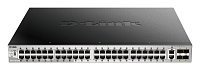 D-Link DGS-3130-54PS L3 Stck. Mng. PoE switch, 48x GbE PoE+, 2x 10G RJ-45, 2x 10G SFP+, PoE 370W