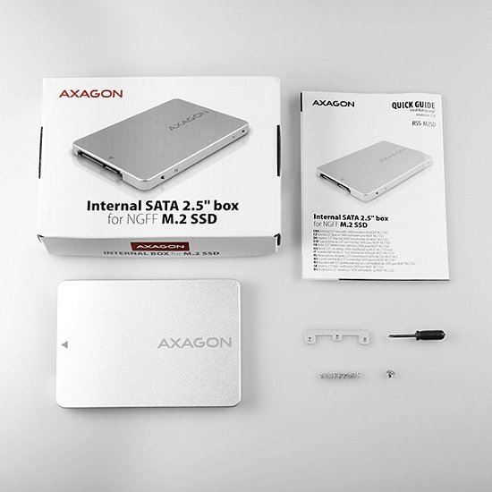AXAGON RSS-M2SD, SATA - M.2 SATA SSD, interní 2.5